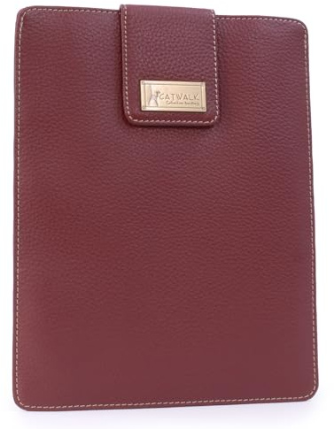 Catwalk Collection Handbags - Women's Leather Tablet Sleeve - Protective Carrying Case - Fits 11 Inch Tablets and Ereaders - Paige Small - Red