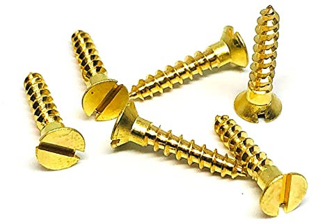 SSIMOO 15 stücke M5 Messing Schlitz Senkkopf Klopfen Schrauben Möbel Flache Bolzen 16mm-50mm Länge kindly(M5x35mm)