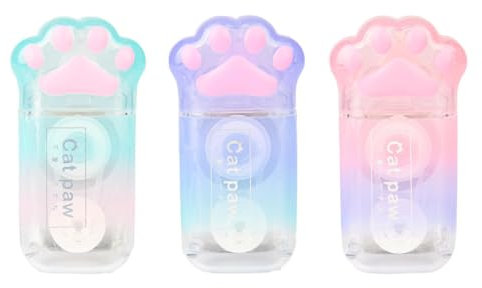 BOPRKTM 3 Stück Korrekturroller Mini Korrekturband für Katzenkrallen Bunte korrekturroller Cute Korrekturband Katze Kleberolle mit Korrekturband für Studenten Schule und Büro