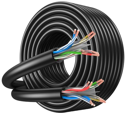 JARNHNG Cavo LAN Cat6, 30 m, cavo di rete UTP 26AWG 500MHz - Rotolo di cavo per cablaggio, ufficio e gaming, Cat.6