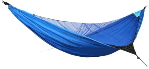 Hamaca mosquitera para exteriores con diseño de apertura rápida, antimosquitos, hamaca individual para camping, color azul