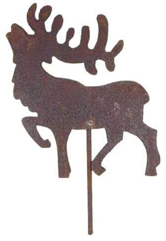 Generisch Beetstecker Hirsch in antikem Rost Look incl. Stab 27 x 14 cm Tier Figur Deko B-G K 71