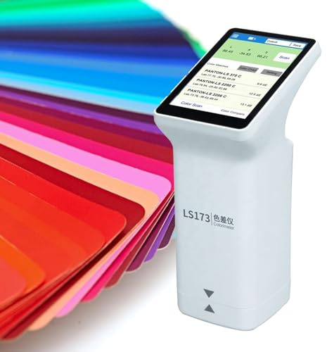 FLNOZAMZ LS173 Colorimètre Multifonctionnel Portable, analyseur de différence de Couleur D/8° Touch Scree, testeur de Couleur, Ouverture de Mesure de 8 mm