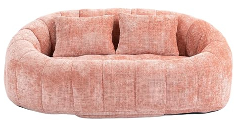 Ligterra Bean Bag, Sofa Lazy Sofa Durable Comfort Lounger, High Back Bean Bag Chair Couch für Erwachsene und Kinder, Indoor & Outdoor, Accent Floor Soft Lounge Chair (Rosa Chenille)