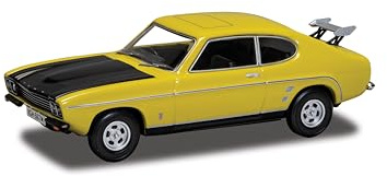Corgi VA13319 Ford Capri MkI 3.0 GXL Daytona Yellow Diecast Modellauto – Richard Hammonds Das kleinste Zahnrad im Maßstab 1:43, detaillierte Druckgusskonstruktion, vorgefertigte Automodelle