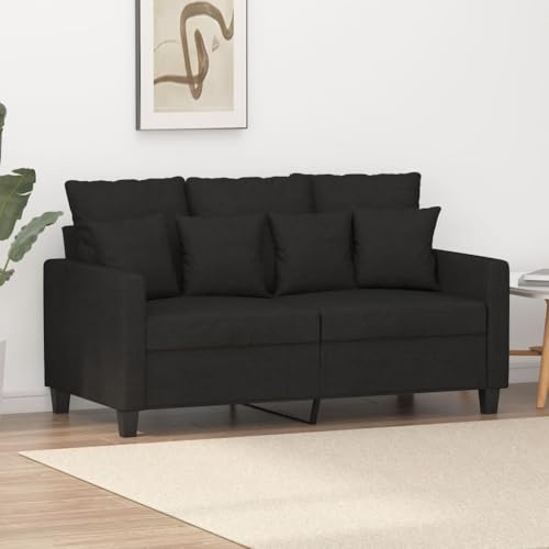 Frdhee Doppelsofa Couchgarnitur Sofa Couch,2 Sitzer Sofa Schwarz 120 cm Stoff,Für Gästezimmer Und Kleine Räume, Vielseitig Einsetzbar