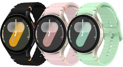 Msksjer Sportband kompatibelt med Samsung Galaxy Watch 7/6/5/4 40 mm 44 mm för män och kvinnor, icke-Gap 20 mm mjuka silikonband för Galaxy Watch FE 40mm/Galaxy Watch 6 Classic 43 mm 47 mm