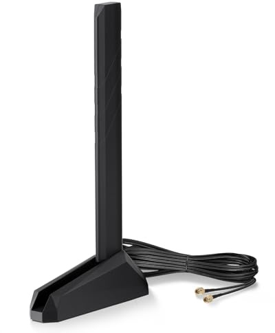 Eightwood WiFi 7 WiFi 6E Antenna Tri-Band 6GHz 5GHz 2.4GHz RP-SMA Antenna with Magnetic Base for Desktop PC ASUS Gigabyte Aorus Gaming Motherboard PCIe Bluetooth Card
