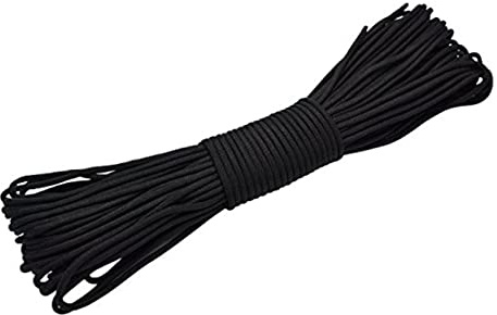 Nylon Rope, 20 Meters 4mm Picture Hanging Cord String Nylon Parachute Cord Traction Tying Rope for Camping Tenting Indoor Outdoor Garden (Black)