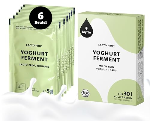 My.Yo Bio Joghurtferment Lacto Pro – 6x5 g – milde Starterkultur für selbstgemachten Joghurt – ergibt bis zu 30 L