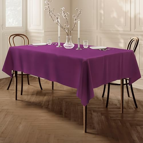 Home Direct Qualitäts Tischdecke Textil Eckig 140 x 200 cm, Farbe wählbar Violett