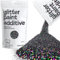 Hemway Glitter Paint Additive - Black Holographic | Chunky Metallic Flakes for Adding Sparkle to Paints & Wood Varnish | Add to Emulsion, Acrylic & Latex for Indoor Sparkly Walls | 100 g