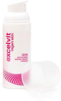 Excelvit® Regen Skin Crema Facial y Corporal - Efecto Nutritivo, Emoliente y Reparador - Pieles Secas - Peeling Natural - Estimula Producción Colágeno - Gran Capacidad de Penetración - 50ML
