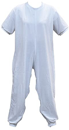 Adiggy Medical Obbocare - Pijama Antipañal De Adulto De Manga Corta. Pijama Geriátrico De 1 Cremallera para Facilitar Cambio De Pañal. Tejido Transpirable. Talla S