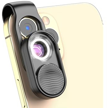 APEXEL Nano Zoom 100x Phone Micro Lens with LED Light for Smartphone - Pocket Microscope & Camera Lens Attachment