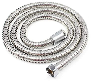 MMDSNX Badzubehör Edelstahl Flexibles Wasserrohr 2m / 3m Niederschlag Gemeinsamer Duschschlauch Chrom Duschrohr-3m