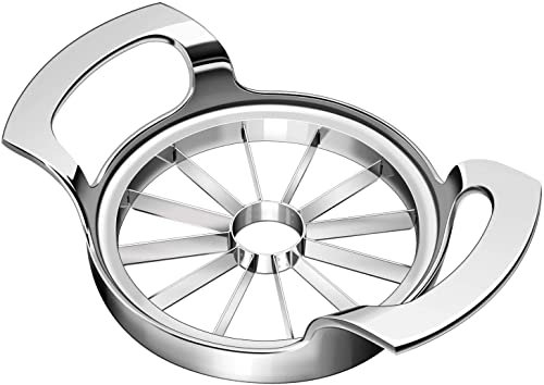 Apple Slicer Heavy Duty，Stainless Steel Apple Cutter,Upgraded Version 12-Blade Extra Large Apple Corer Peeler, Ultra-Sharp Fruit Corer, Rust Resistant Wedger, Divider for Up to 4 Inches Apples