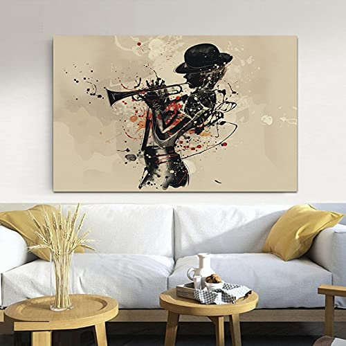 dsdsgog Musical Artist Trompete Bilder Drucke und Poster Leinwand Wandkunst Dekorationen Nordic Modern Home Wand Dekorative Malerei 80x110cm Rahmenlos