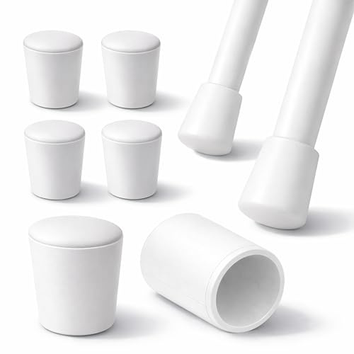 Ajile - 4 Stück Stuhlbeinkappen Rund 30 - Schutzkappen für Stuhlbeine Flexibel Thermoplastisch Weiß Zum Aufstecken auf Rundrohre - Kratzschutz, Geräuschreduzierung - Möbelschutz Haus & Profi