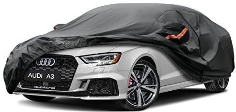 Kayme Autoabdeckung Wasserdicht Atmungsaktiv Passend für 2013-2024 Audi A3 Cabrio/Sedan, Vollgarage Autoplane für Regen Sonne Staub Schutz, Faltgarage Abdeckung Auto Abdeckplane(3-7 Tage liefern)