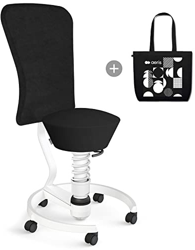 aeris Swopper – Hocker mit Lehne – Bürohocker höhenverstellbar – Schreibtischstuhl gegen Rückenschmerzen – Ergonomischer Bürostuhl und Sitztrainer, Feder Low