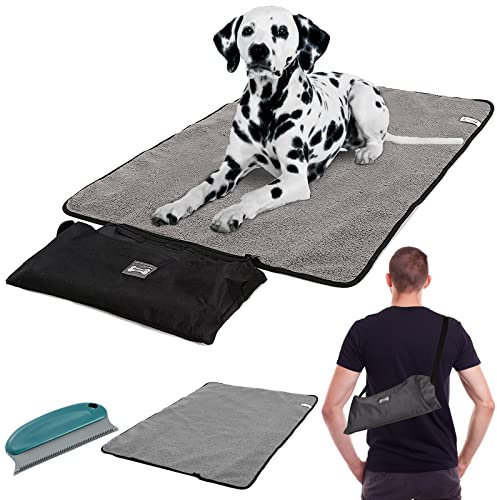 PokeAir Hundedecke Outdoor Wasserdicht Waschbar Haustier Decke für Unterwegs Camping Hund Katze Mat Wärmende Decke mit Tasche Hundebett Hundematte Große Reisedecke 100x70cm mit Tierhaarentferner