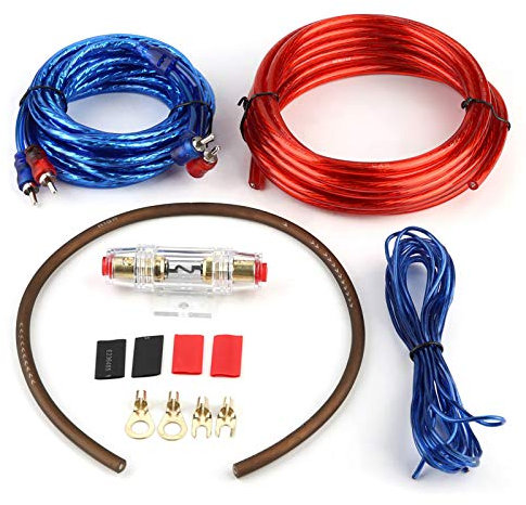 Kit d'installation pour amplificateur de subwoofer de voiture avec câble audio et fusible inclus pour système audio automobile