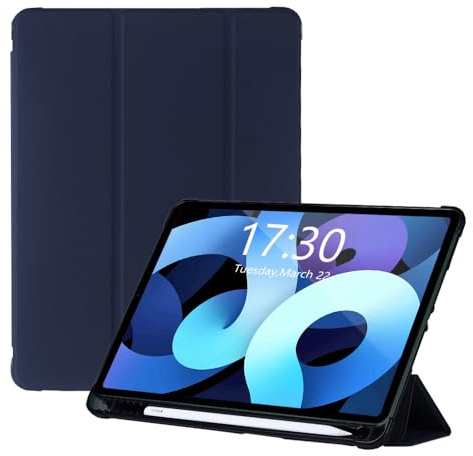 Amazon Marke - Pansy Hülle für iPad Pro 11 Hülle (Modell 2022/2021/2020), Schutzhülle mit Trifold Ständer und Stifthalter, Auto Schlafen/Wachen Kompatibel mit iPad Pro 11 Zoll,Dunkelblau