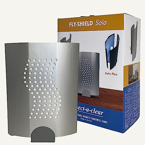 Fly-Shield Solo UV-Fliegenfalle - Klebefolie - Standard - 1 Halter | Kompakte Ausführung für Innenräume, diskrete Kontrolle von Fliegen und Fluginsekten mit austauschbarer Klebefolie