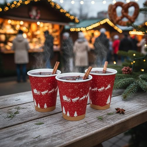 cwpack 1000 Glühweinbecher, Kaffebecher, Einwegbecher Coffee to Go Becher PappbecherWeihnachten EXKLUSIV