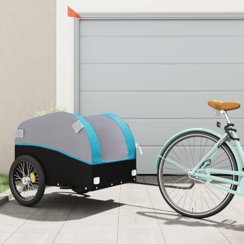 Somanki Lastenanhänger für Fahrrad Schwarz und Blau 45 kg Eisen, Fahrradanhänger, Lastenanhänger Fahrrad, Anhänger Fahrrad, Lastenanhänger Für Transport - 94135
