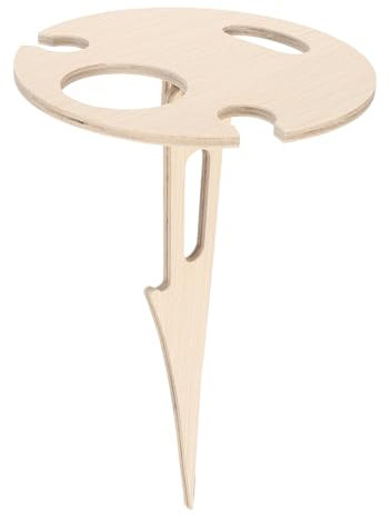 Hztyyier Folding Wine Rack Wine Glass Holder Solid Wood Wine Table Stake with Foldable Design Convenient Carry Suitable for Lawns Gardens Beaches Book Lovers and Party Enthusiasts