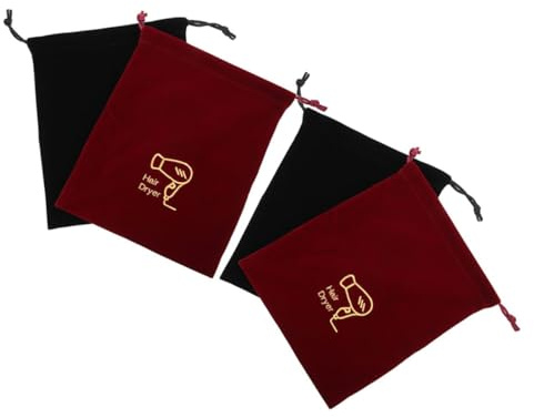 KAILIKETIY 4 Stück Haartrocknertaschen Aus Stoff Mit Kordelzug Große Aufbewahrungstaschen Für Haartrockner Reise Organizer Für Zuhause Hotel Outdoor Praktisch Und Faltbar