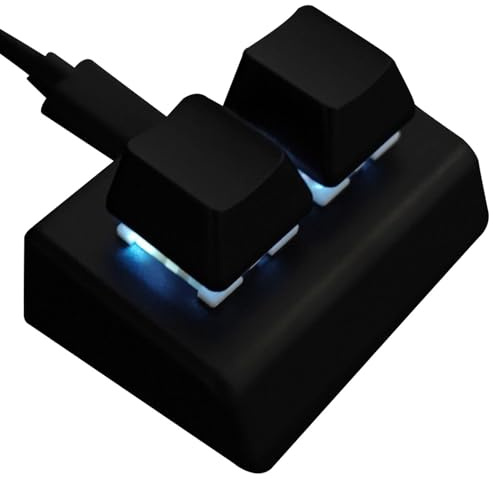 KeyPad macro personalizado - Mini teclado USB de 2 teclas para comandos de atajos, herramienta de juego | Interruptor de botón programable para PC Rhythm Game Music Setup Office