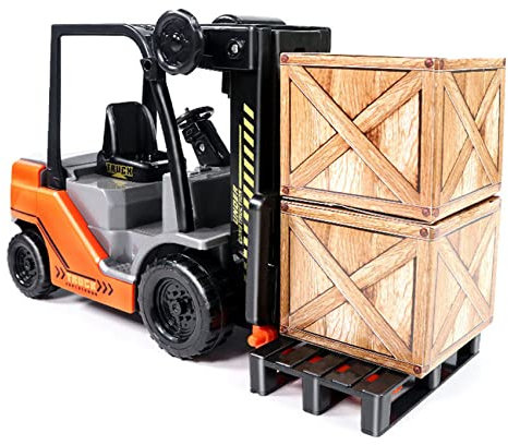 Ujjdwiurgh ÉChelle 1:22 Lnertial Chariot ÉLéVateur à Friction Chariot ÉLéVateur avec Palette Cargo EntrepôT Camion VéHicule ModèLe Jouet Chariot ÉLéVateur pour Enfants