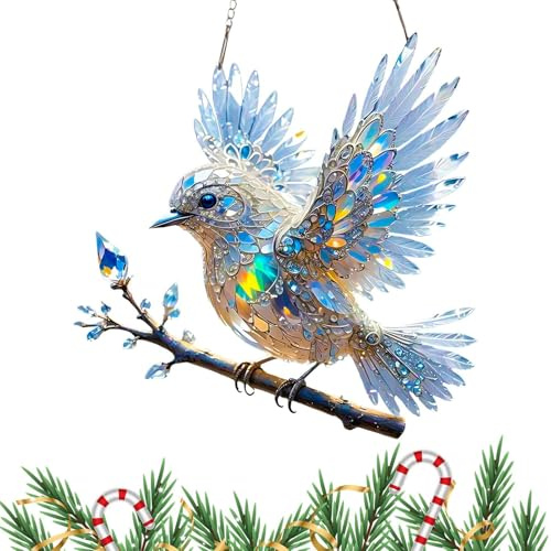 Generisch Kristall Vogel Schmuck | Realistische Künstliche Vögel - Sonnenfänger Kolibri 2D Acryl Deko Für Wohnzimmer Garten Terrasse