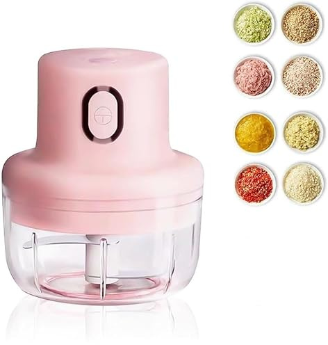 Hachoir Électrique, Polyvalent Hachoir Manuel, Portable Hachoir a Viande, Rechargeable Portable Sans Fil Mini mixeur pour Oignon Légumes Viande Noix Camping Maison (250ML)