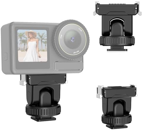 PULUZ Cold Shoe Quick Release Mount for DJI Osmo 360 Action 4 3 5 Pro, Cold Shoe Gimbal Quick Release Base Adapter with 1/4 Thread & 160° Tilt for Tripod, DSL Camera, Handheld Gimbal Stabilizer