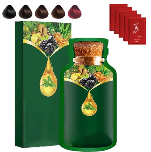 Tintura per capelli delicata a base vegetale di rapido utilizzo, estratto vegetale puro per capelli grigi. Tintura a bolle con maschera per capelli, ammorbidisce e aggiunge lucentezza (coffee brown)