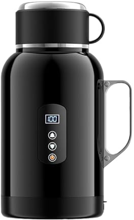 Hervidor eléctrico – Calefacción rápida 12/24 V | Capacidad de 1500 Ml | Hervidor portátil para acampar viaje al aire libre carretera coche café agua caliente oficina casa
