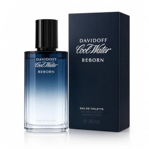 Davidoff Cool Water Reborn 40ml EDT Spray for Men, Fresh Aromatic Woody Eau de Toilette, Rosemary, Galbanum & Vetiver, Compact Travel Size