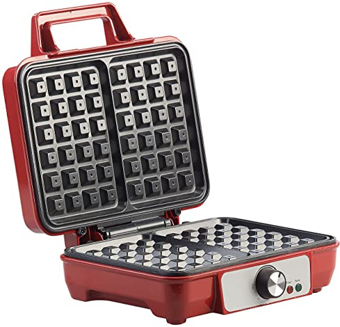 Rosenstein & Söhne Elektro-Waffeleisen: Waffeleisen für belgische Waffeln mit stufenloser Temperatur-Regelung (mit Waffel-Backflächen, Elektrische Waffel Backform, Stick)