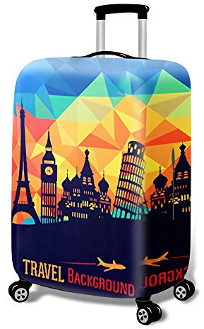 Elastisch Kofferhülle Kofferschutzhülle Waschbar Drucken Gepäck Cover, Chickw1 Kofferschutz-Bezug Anti-Kratzer Staubdicht Kofferabdeckung Reisekoffer Hülle Luggage Cover (Paris,L(25-28?)