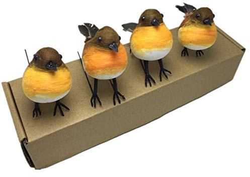 HAORONG 4PCS Large Robin Bird Christmas Tree Decoration
