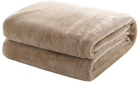 Kuscheldecke Flauschige extra weich & warm Wohndecke Flanell Fleecedecke, Falten beständig/Anti-verfärben als Sofadecke oder Bettüberwurf, Größe:150 cm x 200 cm, Farbe:Beige