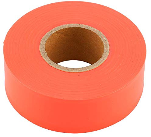Ymiko Cinta de Señalización de Alta Visibilidad, Rollo Cinta de Señalización Naranja, Cinta Suelo Separador de 45 m/147,5 Pies de Longitud (Naranja)