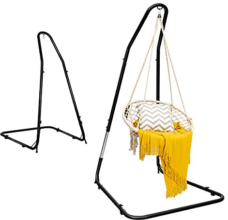 RELAX4LIFE Hängestuhlgestell Metall Höhenverstellbar, Hängesesselgestell bis 150 kg belastbar, Hängesitzständer mit lackierten Eisenrohren, Hängestuhlständer Hängesitzgestell mit Stabiler Struktur