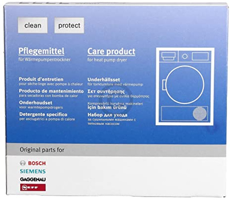 Care Set Compatible with Bosch 00312111 Cleaner for Heat Pump Dryer with Care Program 4 x 125 ml