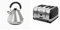 Morphy Richards 100130 Venture Pyramid Kettle Brushed Stainless Steel & 240131 Venture 4 Slice Toaster Black