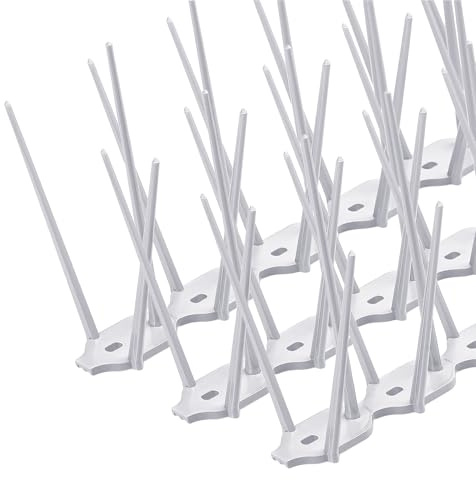 Konzept 11 - Vogelabwehr Spikes aus Kunststoff gegen Tauben, Katzen, Spatzen, Schwalben - Taubenabwehr für Balkon, Garten, Terasse - Vogelschreck 3-reihig, Set 6 STK.- Transparent